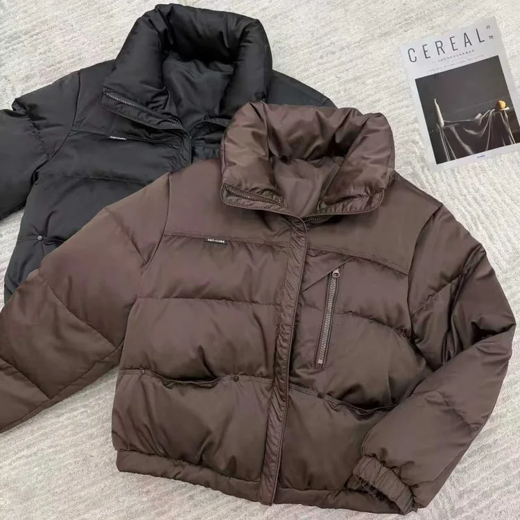 2025冬季新品时尚百搭羽绒设计感加绒保暖女士长袖外套上衣8328