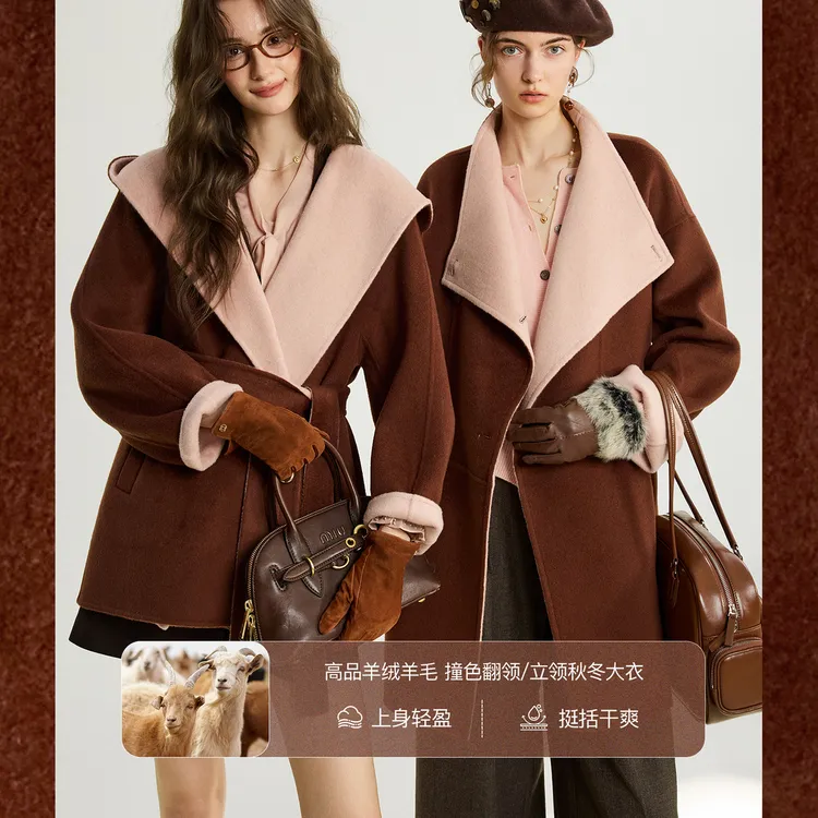 NAGUAGU/南瓜谷【玫瑰可露丽】羊绒羊毛女装毛呢外套FX3MN0912-A