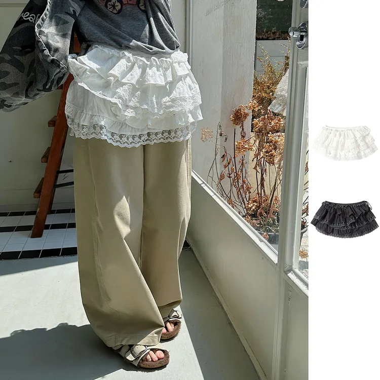 REREK设计师品牌拼接多层褶皱系带蓬蓬屁帘R25D08641184