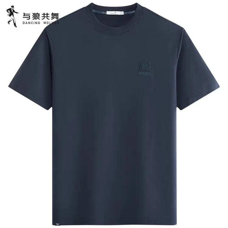 与狼共舞立体印花短袖T恤男2026夏季新款混纺亲肤抗皱易打理上衣