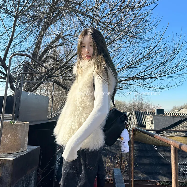 人造皮草 氛围感立体挺括落肩不挑身高百搭马甲狐狸坎肩外套女