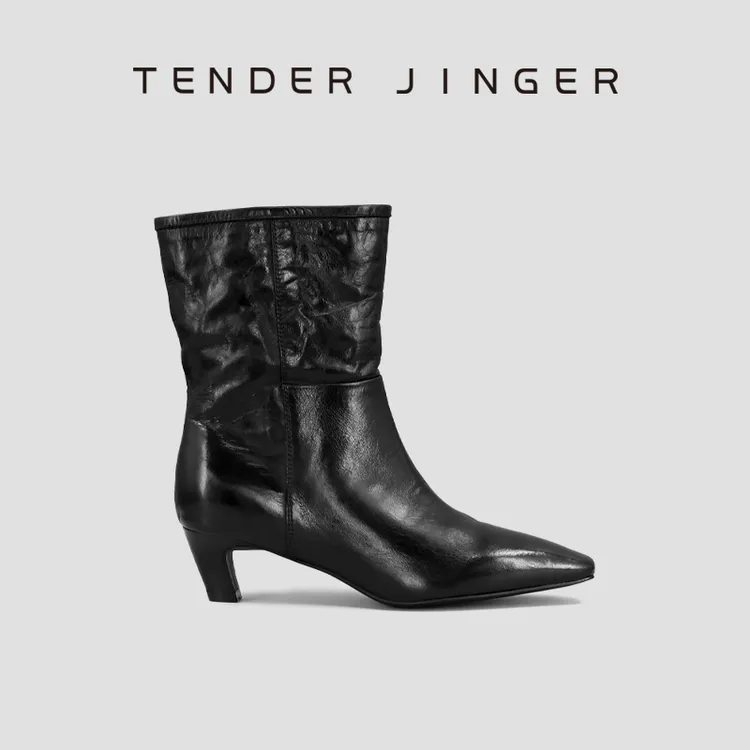 Tender Jinger｜线下专供 女士胎牛细跟短靴ZS1088