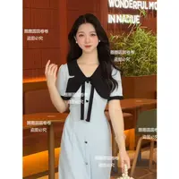 【现货】【卷卷自制】法式温柔系气质蝴蝶结撞色连衣裙女夏季裙子