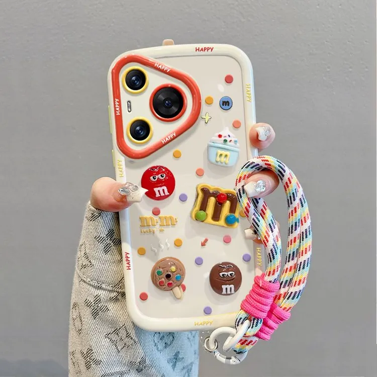 棒棒糖m豆适用苹果16pro手机壳卡通华为mate70全包小米15OPPOVIVO