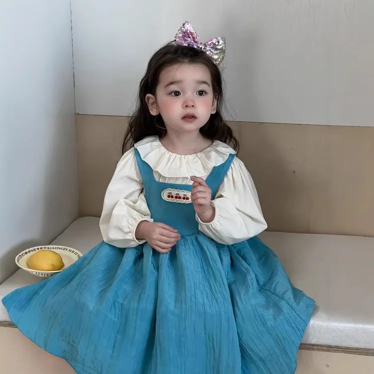 Galakoko春季婴童新款洋气韩版上衣连衣裙女童外出爬服周岁裙子