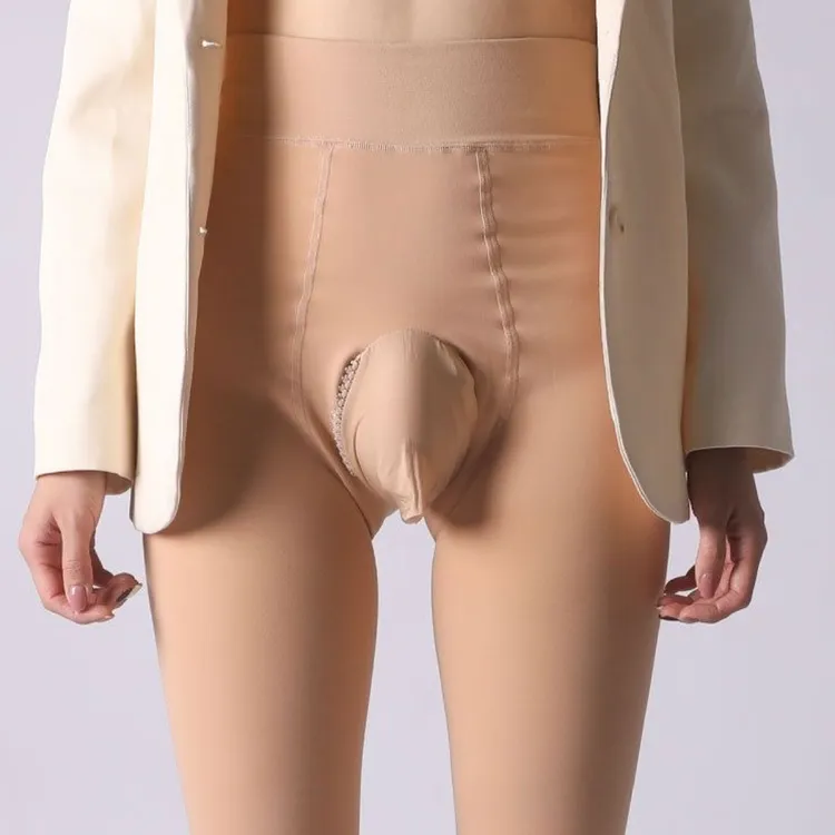 秋冬加绒光腿神器男士光面性感打底裤金丝绒保暖200斤大码连裤袜