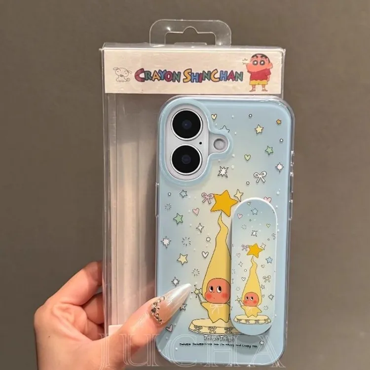 ins晕染星星人懒人支架适用苹果16Promax手机壳vivo华为oppo小米