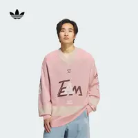 阿迪达斯官方三叶草 宽松舒适V领运动针织衫男款adidas KF4468