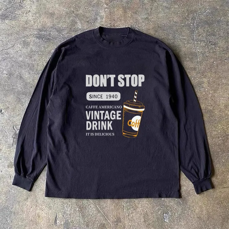 纯棉长袖T恤男女2025年秋冬季新款韩版vintage设计感小众上衣