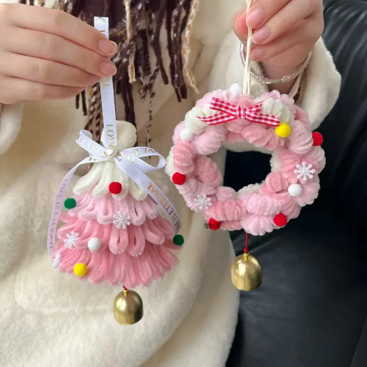 扭扭棒圣诞树挂件手工diy雪花苹果圣诞树材料包驾车个人用品