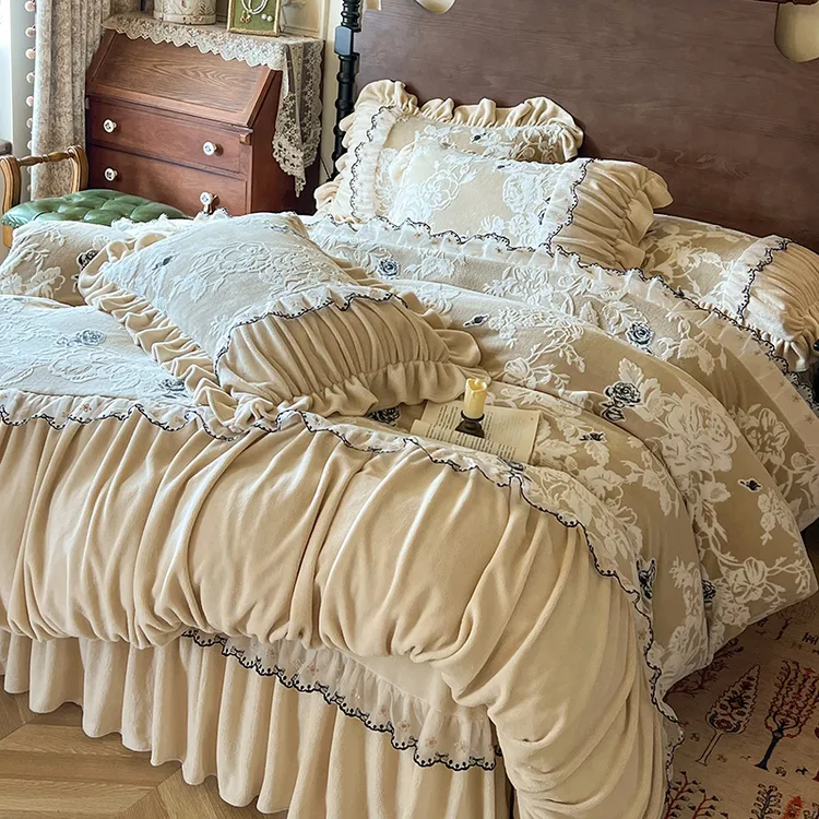 2025新款【国色天香】法式浪漫复古牛奶绒高级感保暖四件套