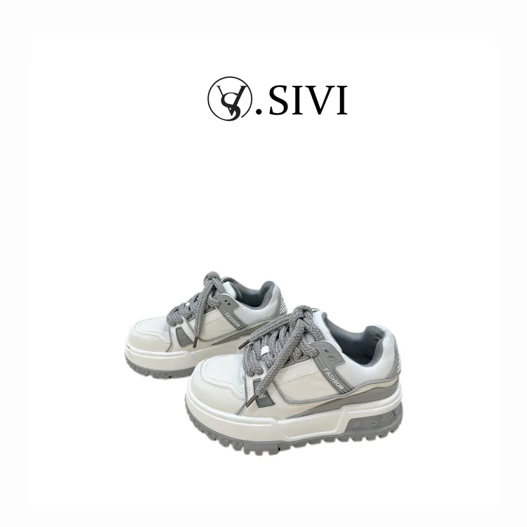 【熙薇品牌】2024冬季舒适新款时尚显高系带百搭休闲鞋F7179