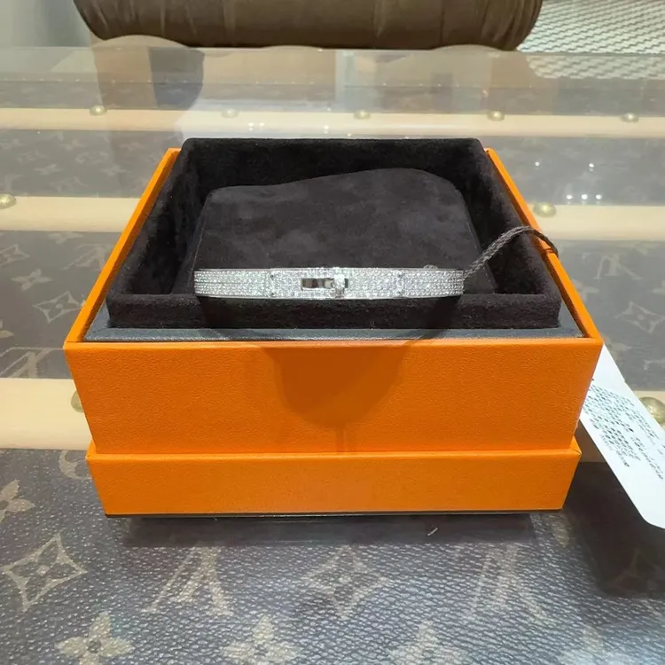 99新 Hermes/爱马仕 白金满钻Kelly手镯 SH码 工价近40万