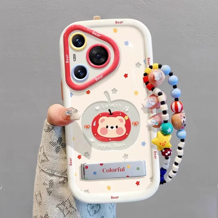 苹果小熊适用华为pura80手机壳新款高级感p60手链70女生全包硅胶