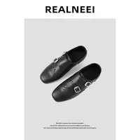 【布洛克】“拉菲全粒面牛皮”高质量奢感平底舒适乐福鞋小皮鞋S5022