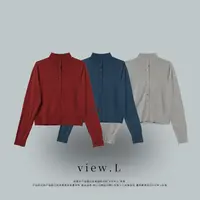 view.l25 修身款半高领 羊毛绒开衫 W2598