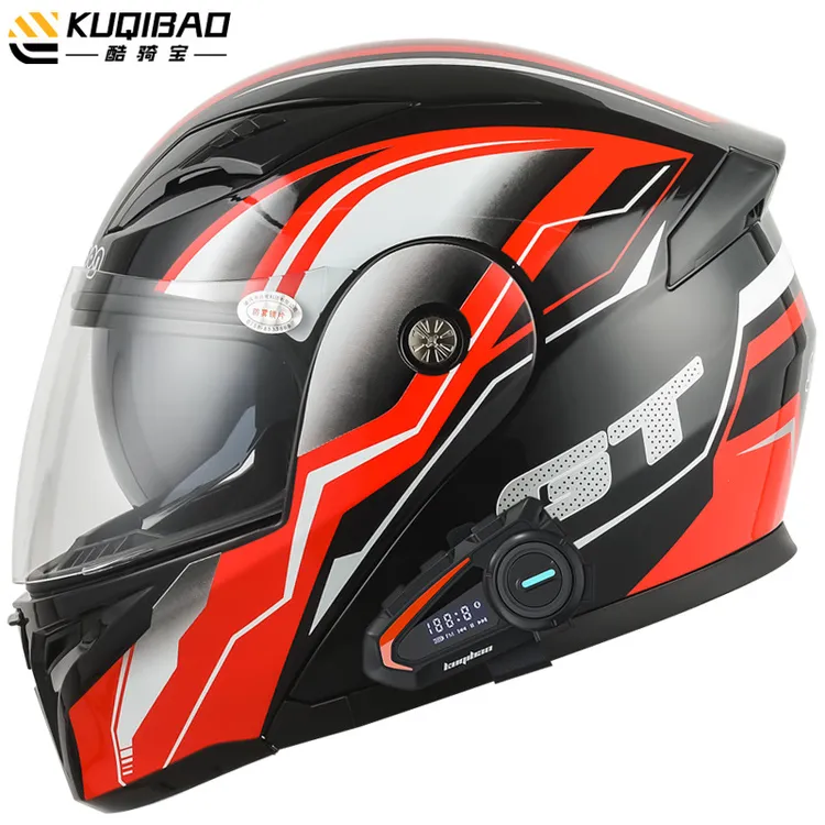 2024双镜片摩托车头盔揭面盔电摩托车蓝牙头盔续航长3C认证全2025