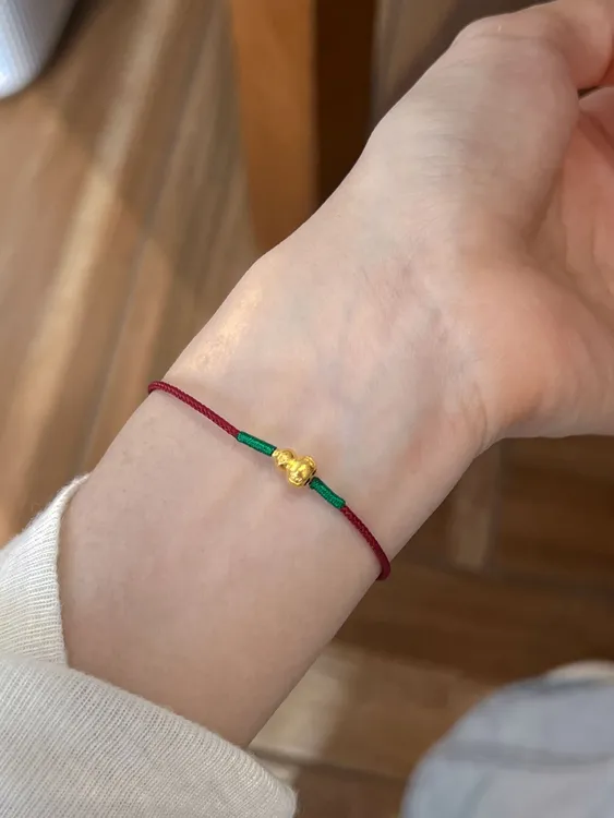 麦麦【福禄】18K金葫芦红绳手链手工编织手绳