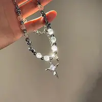 [万花冰镜 ]高级轻奢钛钢项链锁骨链男女不掉色小众情侣吊坠配饰