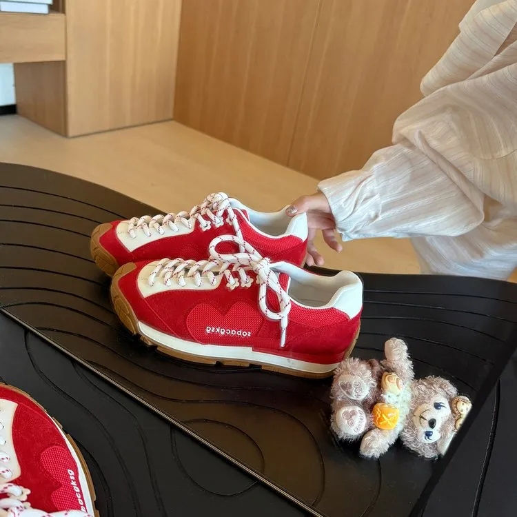 复古阿甘德训鞋女厚底小花流浪鞋2025新款透气百搭休闲运动慢跑鞋