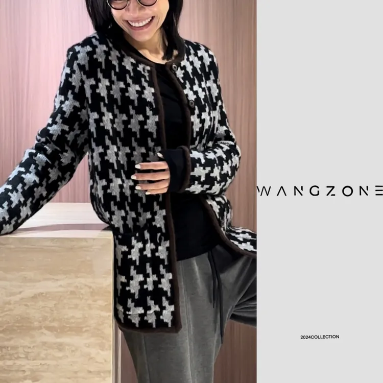 WANG ZONE｜重磅丝羊绒Vintage Fend1复古千鸟格纹外套