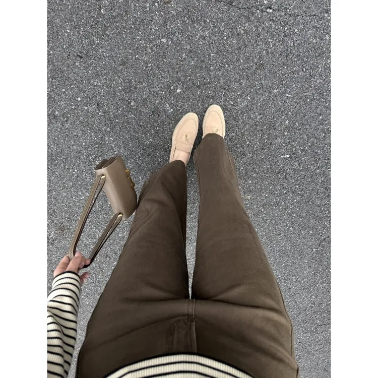 JINLI 秋栗裤复古显瘦直筒牛仔裤女