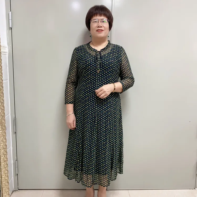 珊珊时装 夏季新款收腰显瘦洋气显年轻中年妈妈连衣裙