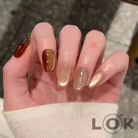 洛克奈儿『星愿树』冰透猫眼圣诞款 纯手工穿戴甲秋冬ins高级显白