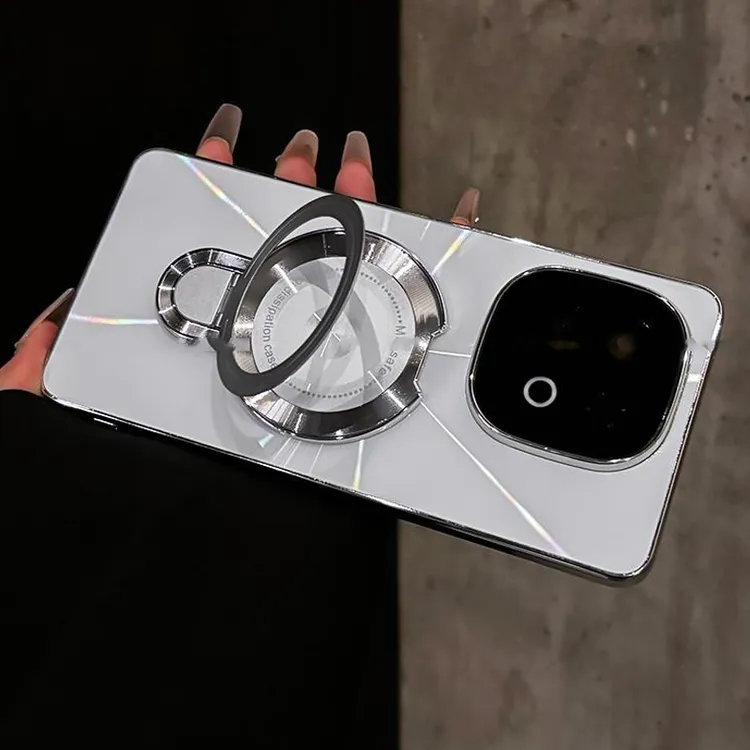 磁吸支架适用iQOOz10turbo Pro手机壳镭射CD纹电镀防摔镜头全包