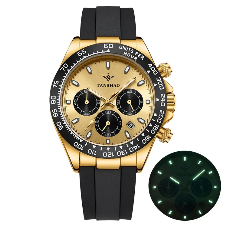  【粉丝福利】迪通拿/正品多功能三眼镂空全自动防水夜光男士手表男