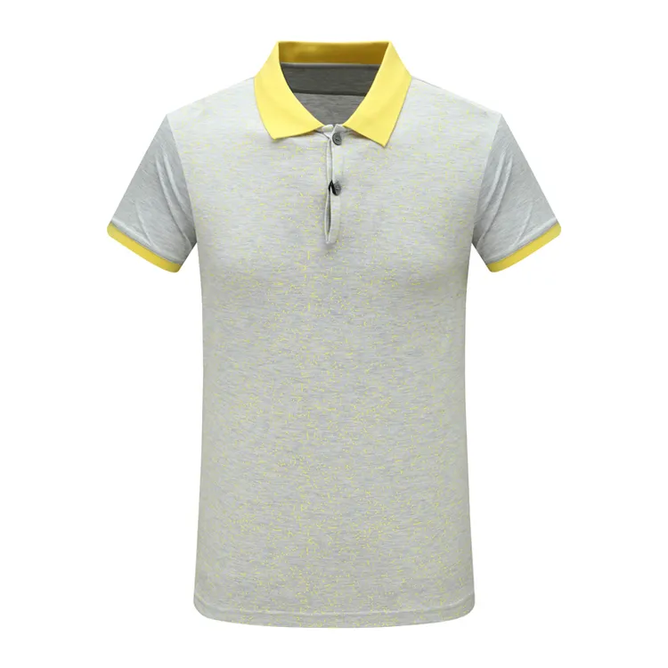 AB957歌男式夏季短袖T恤 桑蚕丝休闲百搭上衣 灰/黄