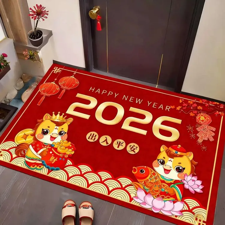 入户门垫2026年红色喜庆入户垫玄关门垫新年地垫家用门厅地毯门垫