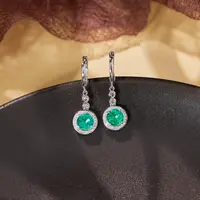 玉峰珠宝丨安娜【清菡】祖母绿耳饰*18K镶嵌*U8210多样性发其一