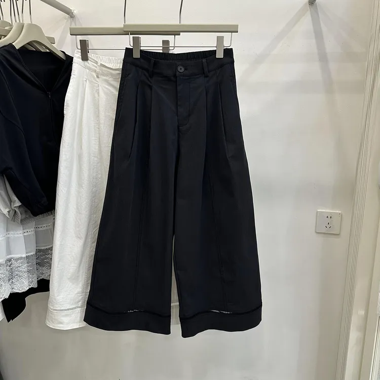 阔腿裤女2025春夏新款韩版镂空高腰宽松显瘦百搭直筒休闲长裤子