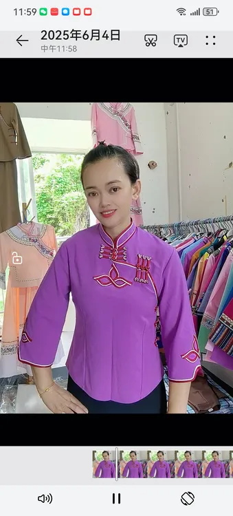 广西云南贵州少数民族新款简约素版女士上衣中国风立领设计