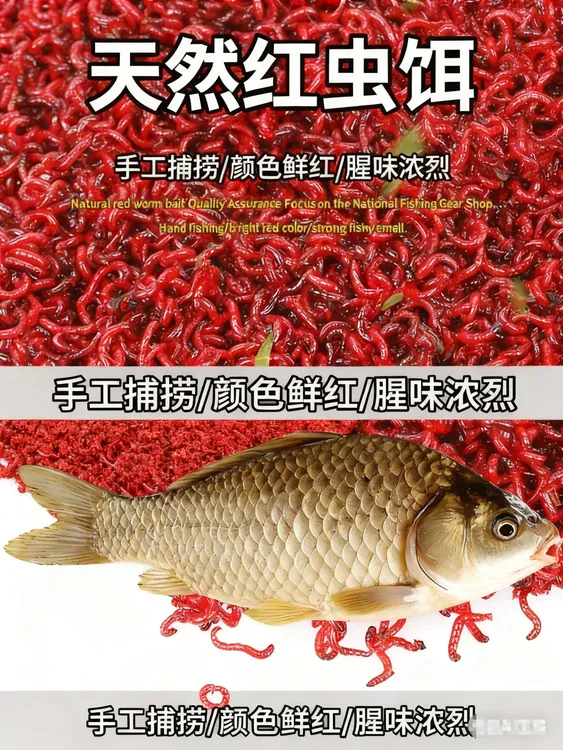 鲜活红虫活体活饵钓鱼喂鱼饵 拉饵鲫鱼 野钓鱼饵垂钓