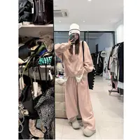 晶咕【胶囊系列】半拉链慵懒套头卫衣+全松紧腰抽绳立体结构休闲裤