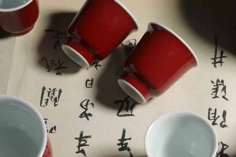 璟色堂祭红闻香杯客杯