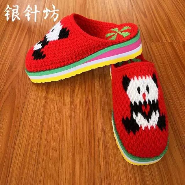 手工新款编织拖鞋男女居家手工毛线家居保暖防滑婚嫁成品耐磨