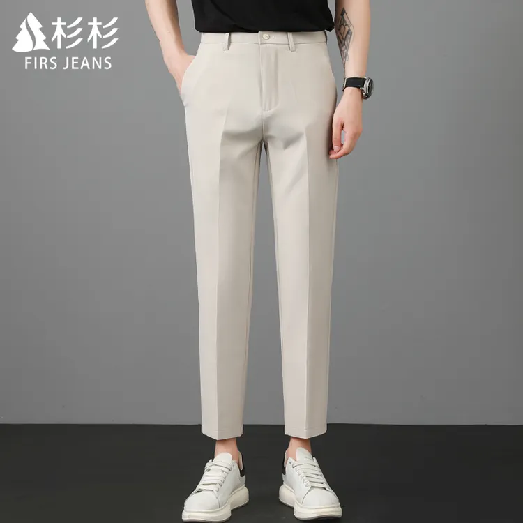 FIRS JEANS杉杉休闲裤男款夏季薄款男士小西裤直筒九分长裤子男装