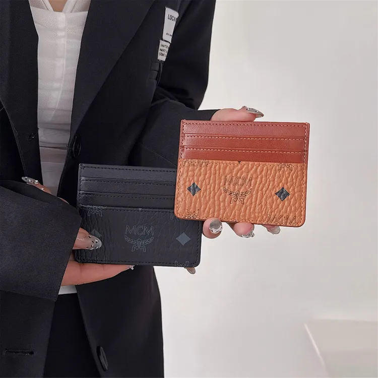 网红7卡位卡夹新款老花M家爱马橙色复古皮质卡包时尚潮流高档短款