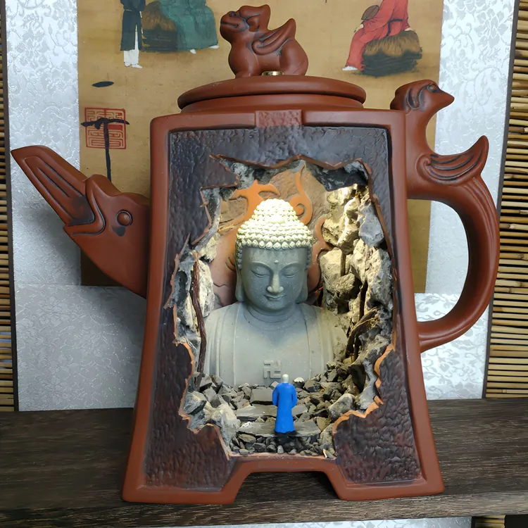 紫砂壶微景观纯手工茶台家中茶室日常送礼创意摆件