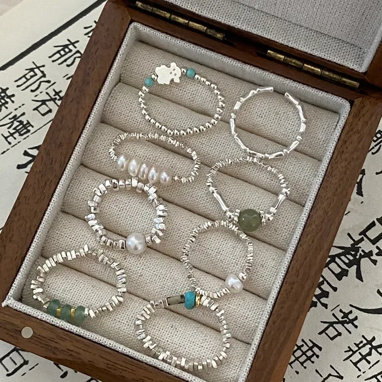 清冷新中式S925纯银同款戒指女系列合集不掉色轻奢小众高级感