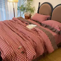 【雅趣】森林子 花边款床单被套四件套 双层纱亲肤柔软全棉套件