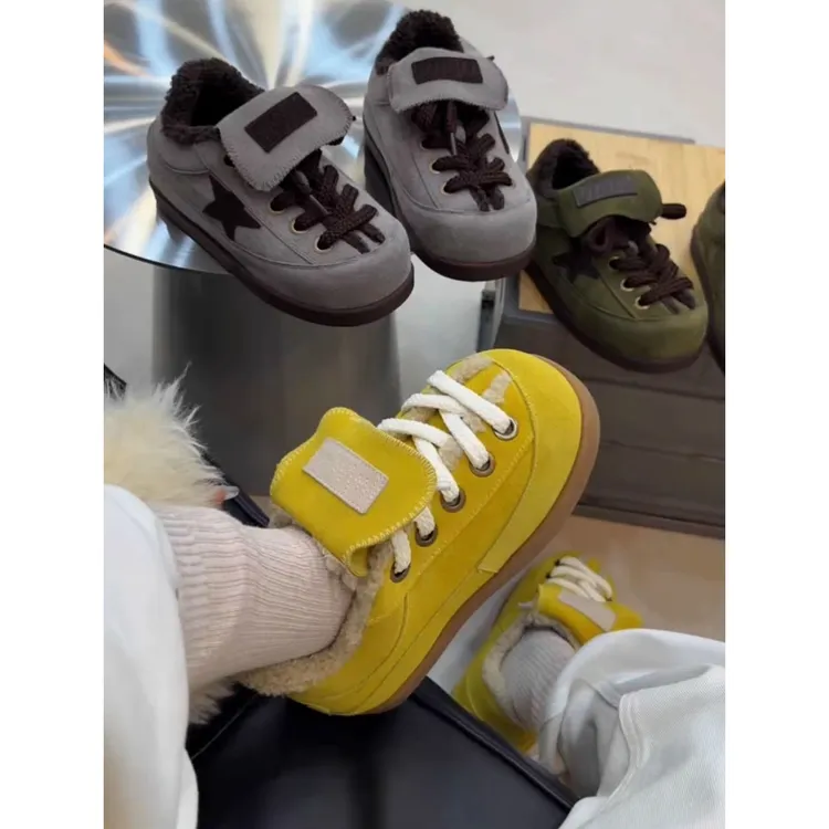 真皮2025年冬季新款女款百搭休闲板鞋女款加绒厚底增高休闲运动鞋