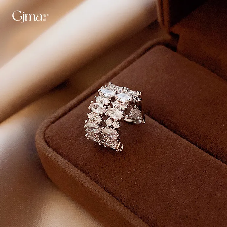 高级感小众创意女式水滴形耳环铜质镶锆石网红气质耳饰