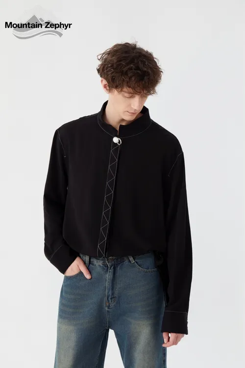 【彝族风】天丝棉衬衫男女同款2025夏季新款民族装饰宽松休闲上衣