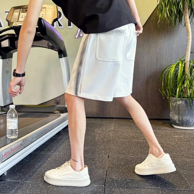 渐变色脏脏短裤男士夏季薄款运动休闲五分夏天男生沙滩中裤子外穿