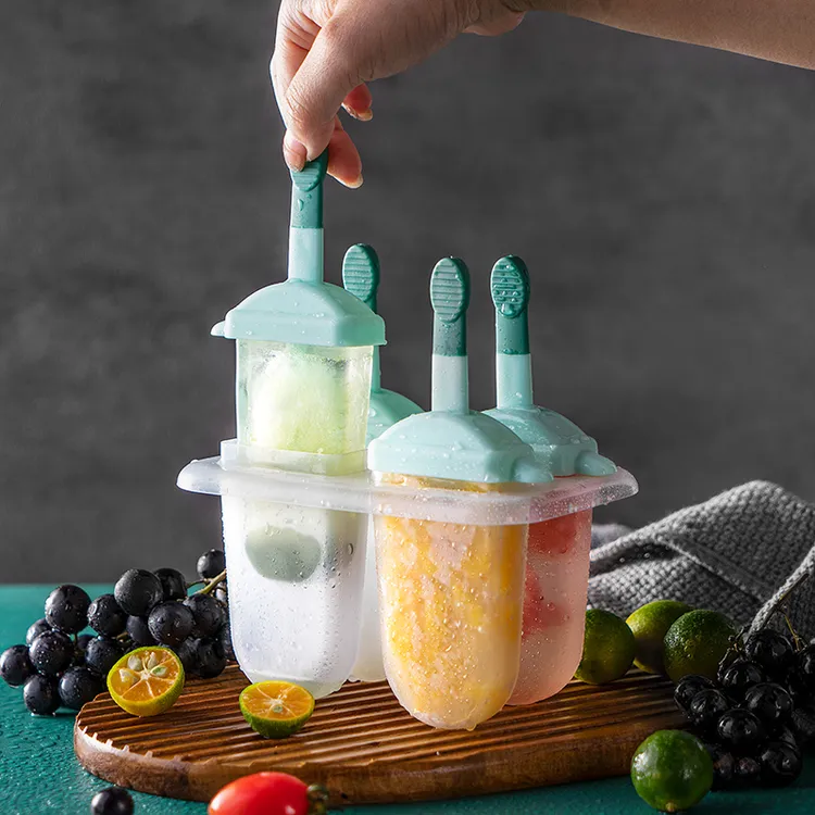 James.F方形几何形状长方形冰棍DIY模具小型制冰盒可爱水果辅食