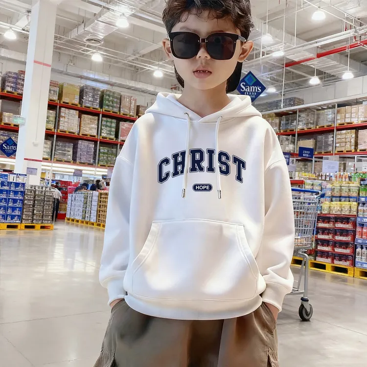 男童加绒卫衣连帽秋冬2025新款儿童上衣大童冬装男孩帽衫宽松衣服